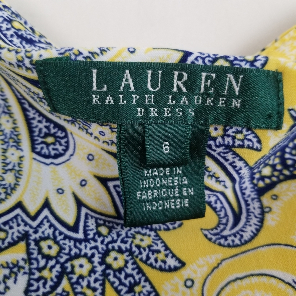 Lauren Ralph Lauren Faux Wrap Front Drapey Dress Size 6 - Picture 7 of 7